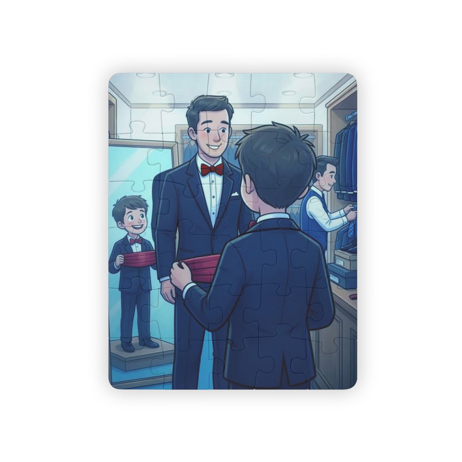Kids' 30-Piece Puzzle — Little Groom Getting Ready Illustration