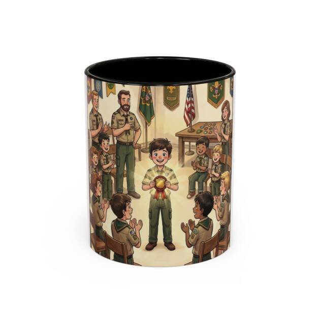 Scout Ceremony Coffee Mug — Proud Cub Scout Pinewood Award Design (11oz/15oz)