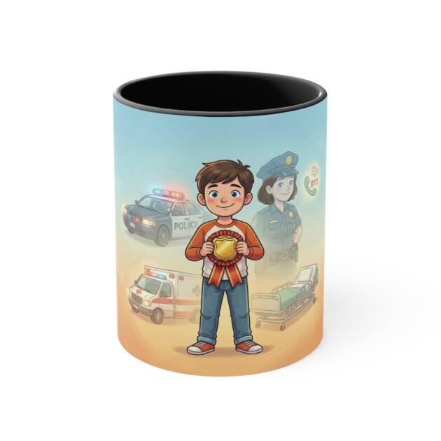 Hero Kid Police & First Responders Accent Mug — Appreciation Gift for Children & Families